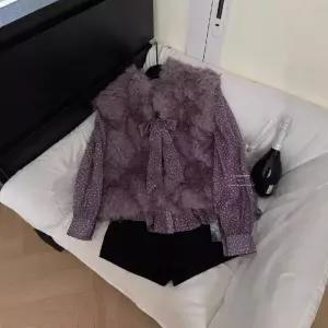 세군다 여자 조끼 캐주얼 뽀글이 코트 DOS3