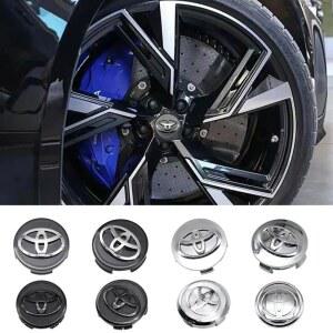 호환 4개 57/62mm 자동차 휠 센터 허브 캡 휠 림 커버 도요타 코롤라 RAV4 레빈 야리스 C-HR 캠리 프라도 프리우스 자동차 액세서리