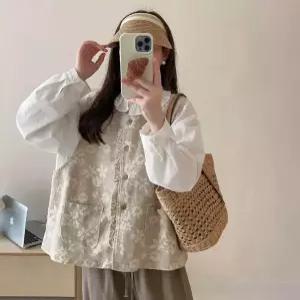 세군다 여사친 면 캐주얼 마 조끼 싱글 레이어드 DOS1