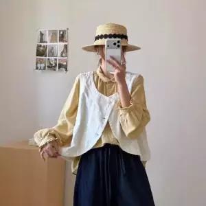 세군다 여친 캐주얼 나시 언밸런스 레이어드 톱 민소매 조끼 DOS1
