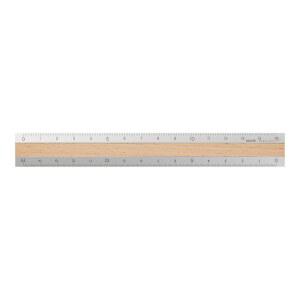 미도리 알루미늄 + 나무 자 15cm 연한 갈색 (422257006)