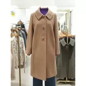 [비꼴리끄]울 카라 자수 하프코트 B254WH3070870