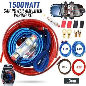 호환 1500w 자동차 전력 배선 키트 오디오 서브우퍼 AMP RCA 전원 케이블 퓨즈 키트 자동차 오디오 와이어 배선