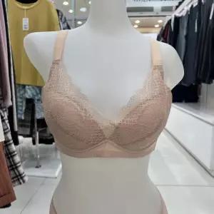 [비비안]자가드 레이스 노와이어 브라BR6729_KG