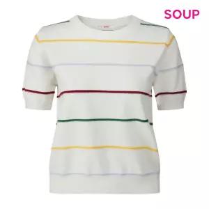 [롯데백화점]SOUP 컬러 라인 배색 반팔 니트 S64LK10