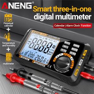 호환 스마트 멀티미터 3-in-1 알람 시계 달력 테스터 ANENG 612 AC/ 전류계 전압계 4000 카운트 디지털 멀티미터 가정용 도구