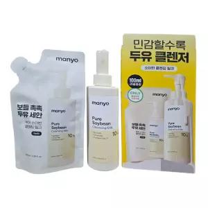 마녀공장 퓨어 소이빈 클렌징 밀크 본품 200ML+리필 100ML (보들촉촉 두유세안)