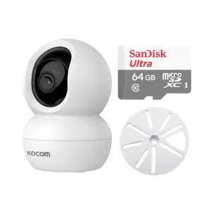 코콤 KTC-Z30 홈캠+64GB+원판 브라켓 300만화소 국산서버 펫캠 세트