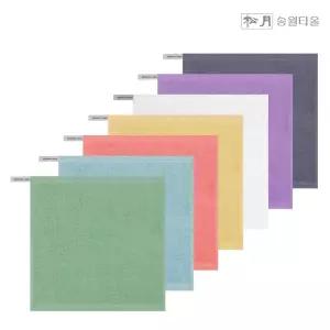 송월타올 30수 컬러 고리손수건30 1장/땀손수건/핸드/디자인/선물/다용도/귀여운/포켓용/스카프/다목적