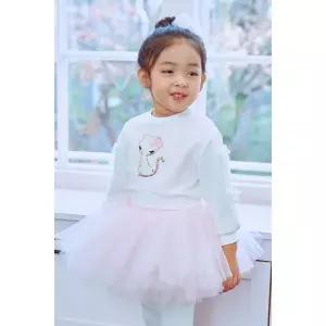 [프랜치캣]여아키즈맨투맨 O/WH 레이스 라인 MTM Q61DCT180W1