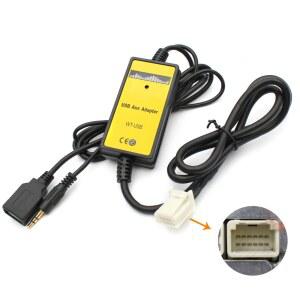 호환 도요타 어벤시스 RAV4 용 자동차 오디오 USB AUX 입력 어댑터 6 6 핀, 오리스 코롤라 야리스 캠리, 내비게이션 및 터치 스크린에 맞지 않음