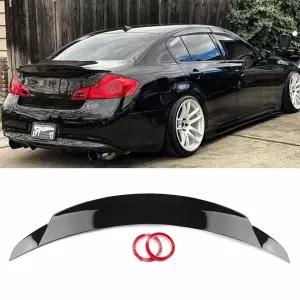 인피니티 G35 G25 G37 Q40 4 도어 세단용 리어 스포일러 윙 2007- 광택 블랙 자동차 트렁크 뚜껑 데크리드