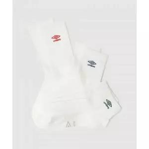 UMBRO 자수 로고 장중단 3PACK 삭스 화이트(UQ123CSC20)