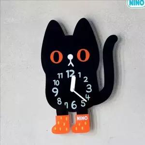 고양이 아크릴 벽 시계 정숙 무소음 벽 시계 디자인 침실