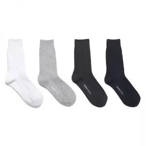 YARNWORKS [모노 컬러 4팩]WORK BASIC CABLE 베이직 케이블 양말