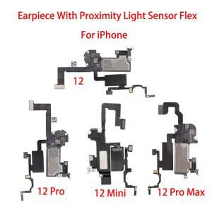 호환 귀 이어폰 플렉스 iPhone X Xs 11 12 Pro Max XR 미니 근접 센서 사운드 스피커 플렉스 케이블 전화 얼굴 ID 부품