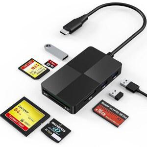 소니호환 메모리 스틱 프로 듀오 어댑터 리더 - USBC 장치용 SD /TF /MS /CF /XD 카드 1개 중 8개 USB 2.0 포트 3개 포함 C 멀티 XD 픽처