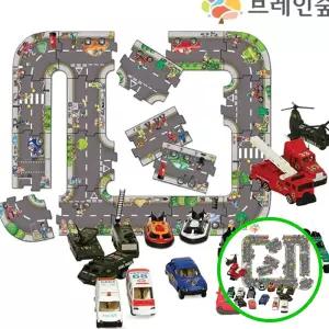 3WC 미니자동차 17종 도로퍼즐 매트 어린이 교통 놀이방 세트 영유아장난감