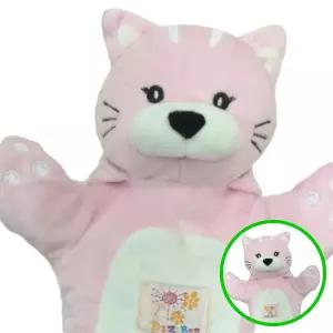 3WC 고양이손인형 유아 동물 헝겊 핸드퍼핏 인형극 역할놀이 까꿍 동물손인형 유아감각발달 어린이선물