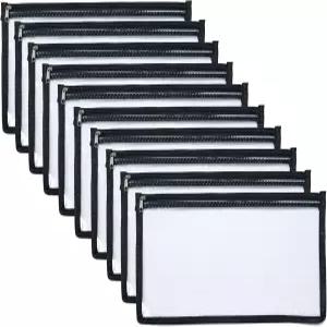 요아비프 클리어 현금 봉투 6인치 x 11인치 머니 파우치 은행 입금 가방 체크 지갑 10팩 지퍼 클로저