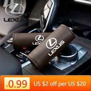 호환 렉서스 F 스포츠 ES RX NX LS UX LM LX GX LC RZ IS CT GS RC HS SC용 허브캡 2개, 자동차 도어 암레스트 가죽 케이스, 자동차 루프 핸들