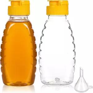 피유우 2팩 허니 스퀴즈 병 180ml/6온스 플라스틱 케첩 머스타드 샐러드 드레싱 시럽 오일을 위한 누수