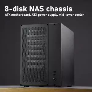 2026년 히트 상품 8베이 NAS 섀시 ATX 블랙 시놀로지 플라잉 불 수납함 하드 드라이브 케이스 ATX 파워 서