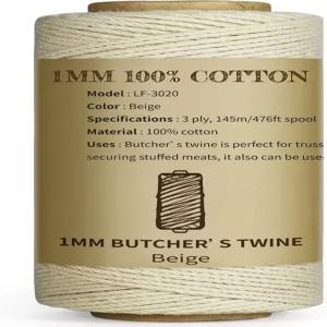 TJ.MORE Butchers Twine 3겹 145m/476피트 두께의 끈 음식 오븐 안전한 면 요리 고기 로프 제빵사 소포