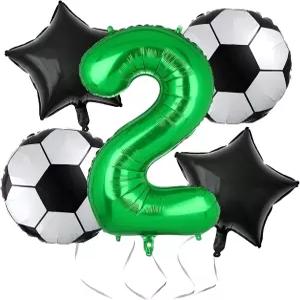 축구 풍선 2번째 생일 장식 파티 용품 월드컵 스포츠 테마 기념일 선호 32인치 호일 그린 2