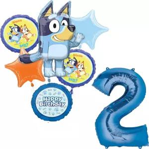 애너그램 블루이 2번째 생일 파티 용품 호일 풍선 부케 장식