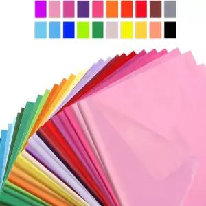 다색 휴지 20 x26 100팩 25가지 색상 선물용 아트 티슈 게임 생일 부활절 어머니의 날 졸업식 포장 공예품