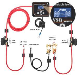 조정 가능 전압 듀얼 배터리 아이솔레이터 12V 140Amp VSR 리튬 및 납산 내마모성 자동차 액세서리 3/5/7m