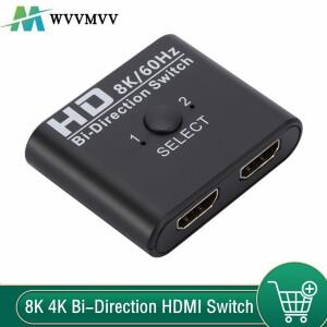 8K 60Hz 양방향 HDMI 호환 스위처 분배기 4K 스위치 1x2/2x1 PC 노트북 xbox호환 플스호환/4-모니터 프로젝