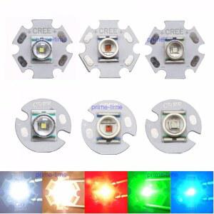 호환 10PCS XR-E 따뜻한 흰색 빨간색 파란색 녹색 노란색 높은 전원 LED 빛 XRE Q5 16mm 또는 20mm PCB 손전등 부품 스포트 라이트