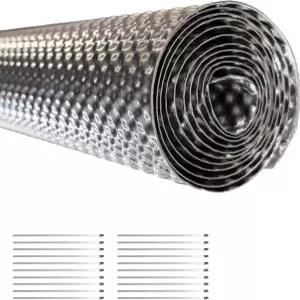 배기 열 차폐 자동차 15인치 x 39인치 0.5mm 엠보싱 알루미늄 키트 머플러 랩 차단막 시트용 20PCS 케이블