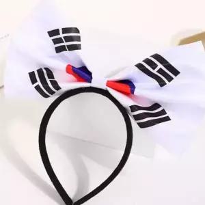 응원 머리띠 대한민국 리본 체육대회 태극기 머리띠 파티 국기 행사 헤어밴드 패브릭 용품 국대 여성 단체