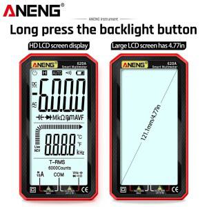 호환 ANENG 620A 디지털 스마트 멀티미터 트랜지스터 테스터 6000 True RMS 자동 전기 커패시턴스 측정기 온도 저항 계산