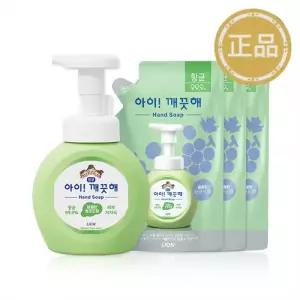 아이깨끗해 핸드워시 청포도 250ml 본품+200ml 리필x3개 / 손세정제