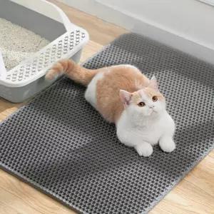 고양이 모래매트 벌집형 방지 그레이 이중 구조 바닥 매트 발판
