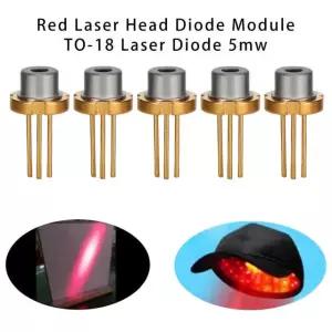 고출력 DIY 실험실 적색 레이저 헤드 다이오드 모듈, TO-18 다이오드, 적외선 연소, 1pc