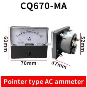 아날로그 전류 패널 계량기 암페어 전류계, DC DH670, 1mA, 5mA, 10mA, 100MA DC