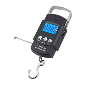 50kg 10g 정밀 휴대용 LCD 전자 저울, 수하물 여행 및 낚시용 100cm 접이식 40kg