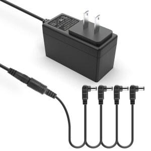 기타 페달 POWER LOGIC 공급 장치 DC 9V 1.2A BOSS PSA 어댑터 코드 키보드 페달보드 5.5 * 2.1mm 팁 음극 및 4방향 데이지 체인 케이블