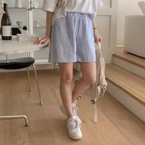 여성 허리밴드 포켓 디테일 기본 면 4부 바지 팬츠