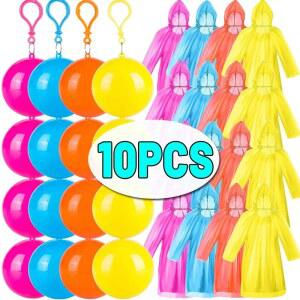 10PCS 휴대용 비옷 판초 방수 코트 캠핑 비상 야외 일회용 하이킹