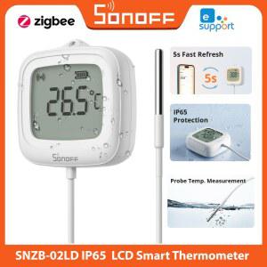 호환 SONOFF SNZB-02LD IP65 지그비 LCD 스마트 프로브 수영장 욕조 냉장고 냉동고 액체 온도 측정