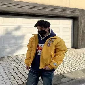 원더우면 옐로우 남사친 캐주얼 빈티지 야구 항공 자수 점퍼 칼라 와펜 OPH1