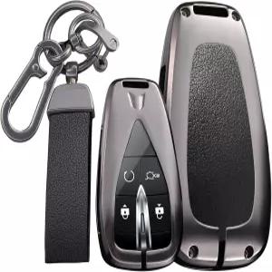 쿠니오 가죽 금속 자동차 키포브 커버 케이스 장착 - 장안 CS35PLUS 에도 UNI-T UNIK Oushang X5 X7 EV