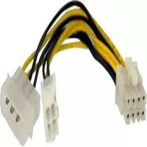 StarTech.com LP4 - F/M ATX-EPS 전원 어댑터(EPS48ADAP)가 포함된 6인치 4핀-8핀 블랙