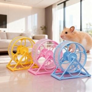 호환 1개 러닝 휠 햄스터용 무소음 골든 베어링 롤러 발 고정되지 않는 트레드밀 볼 브래킷 소형 애완동물용 안전하고 청소하기 쉬움